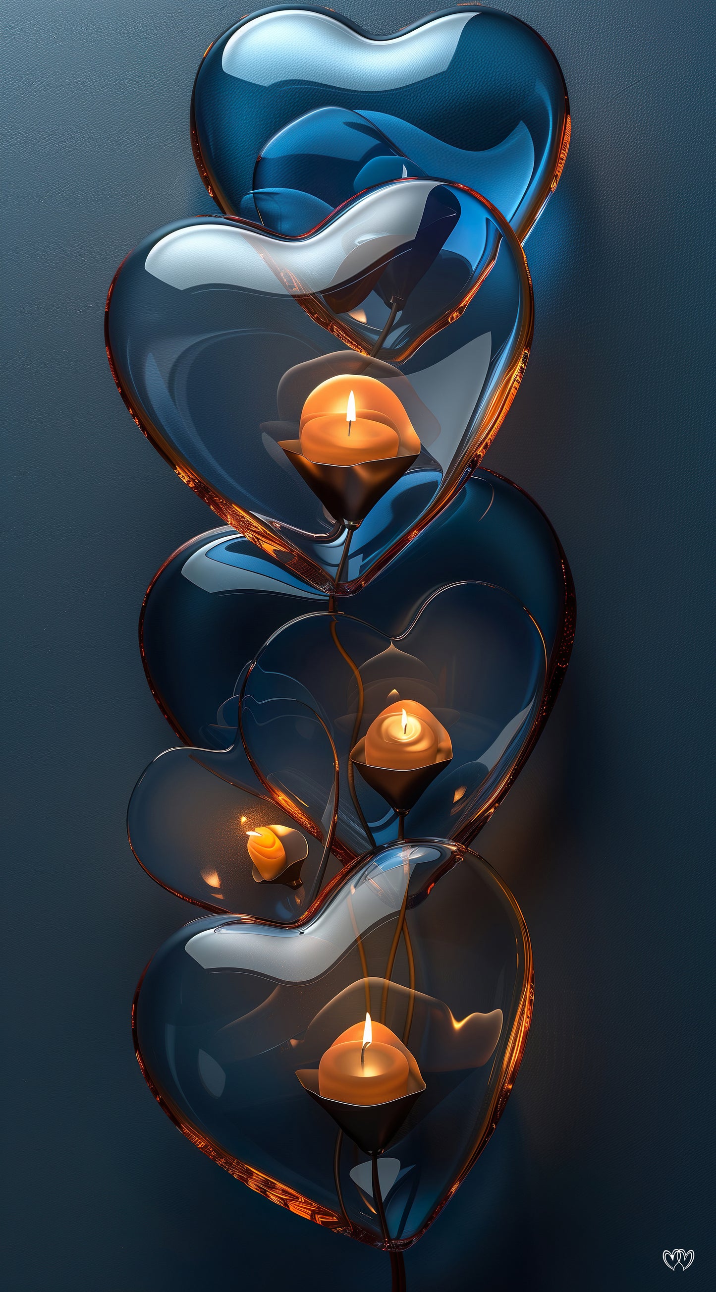 Colección de Arte Digital con Vibrantes Corazones de Cristal para Decoración de Interiores - HeartnLove