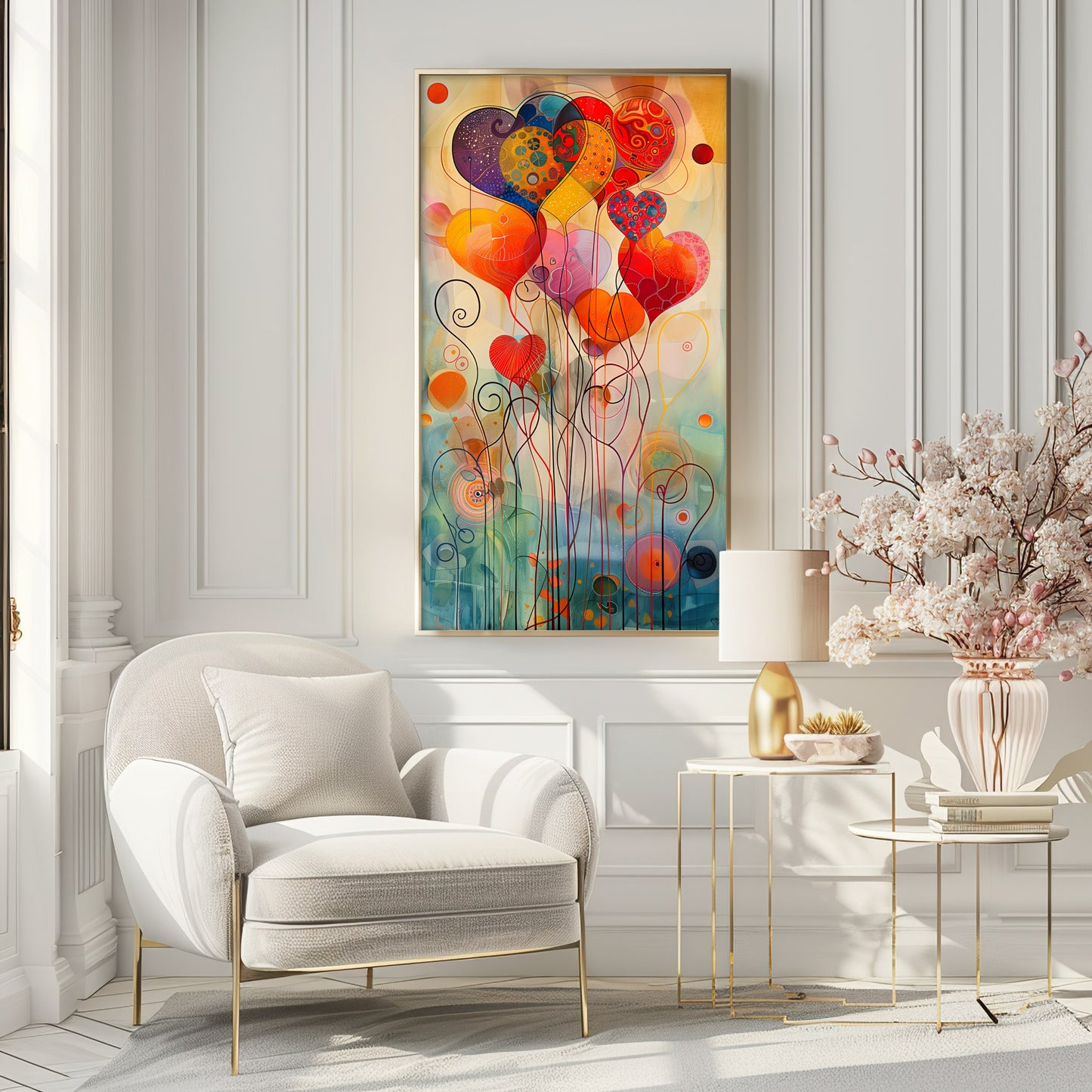 Arte Abstracto: Corazones en Sinfonía de Colores.