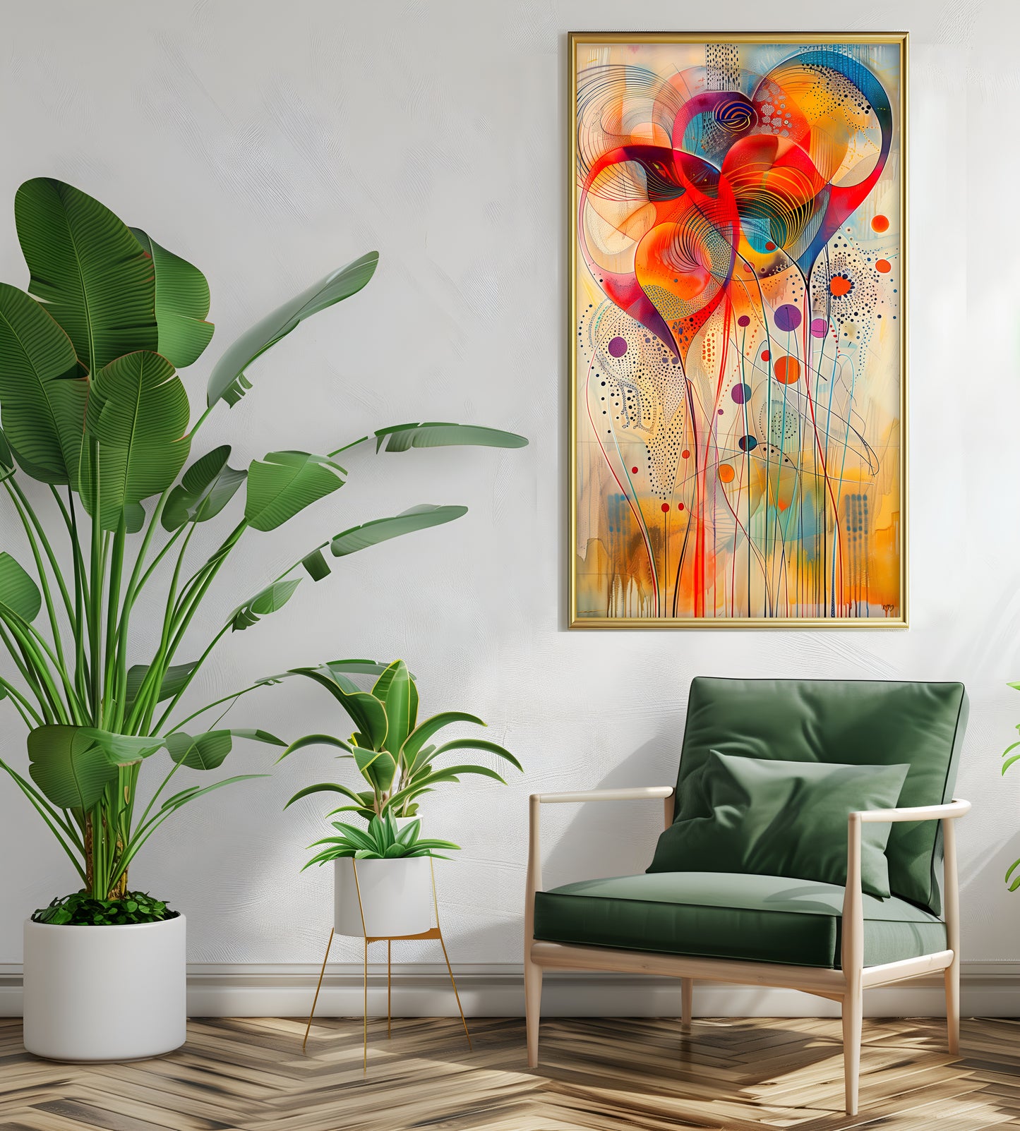 Arte Abstracto: Corazones en Sinfonía de Colores.