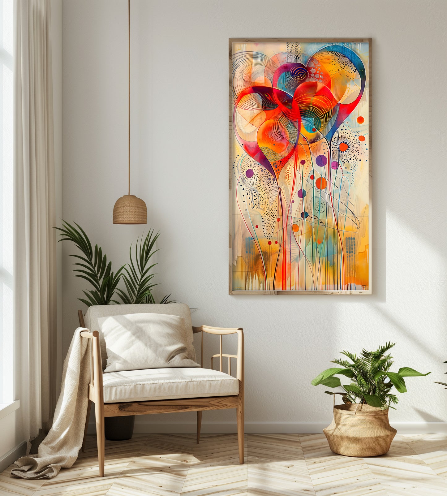 Arte Abstracto: Corazones en Sinfonía de Colores.