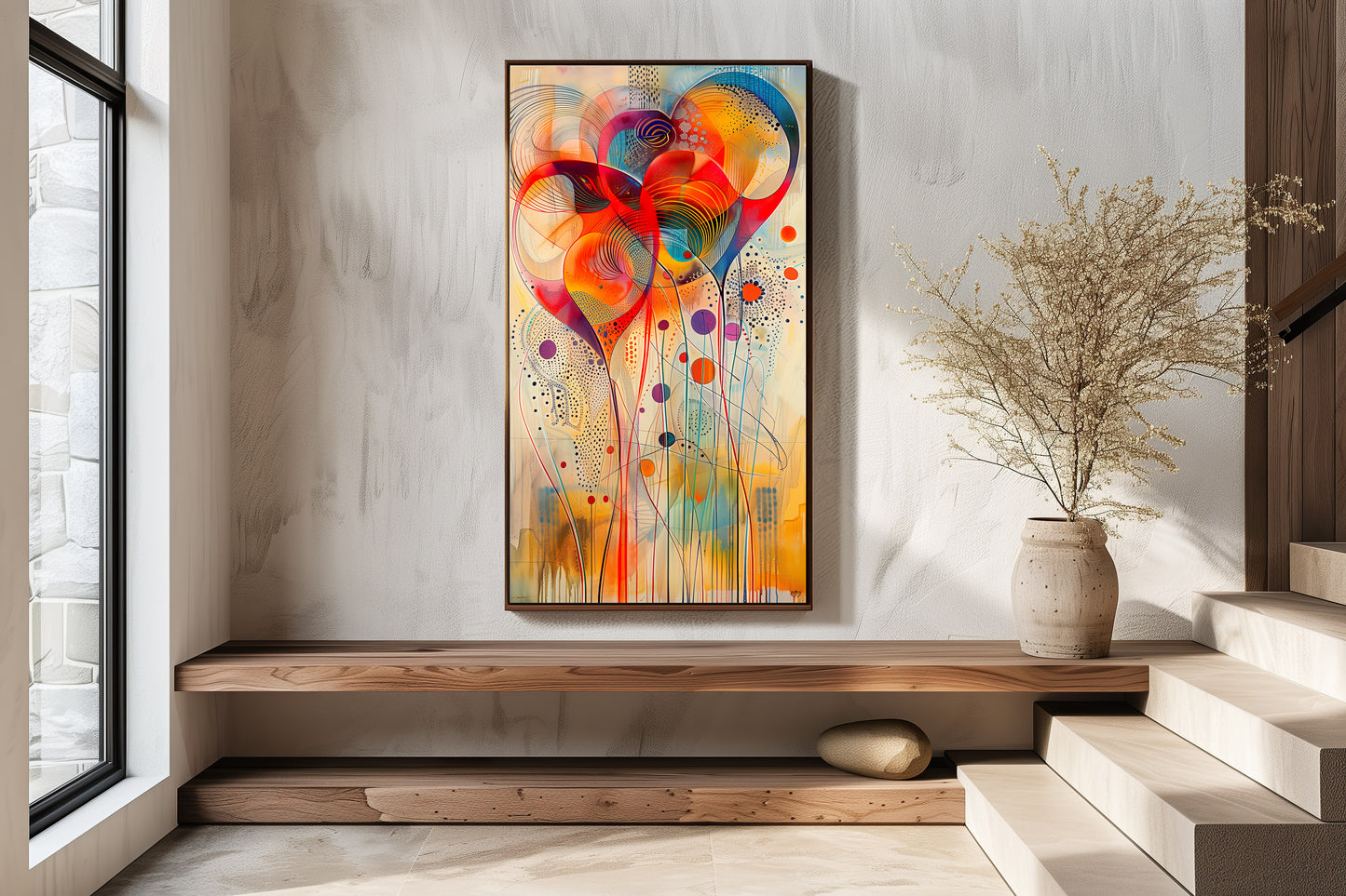 Arte Abstracto: Corazones en Sinfonía de Colores.