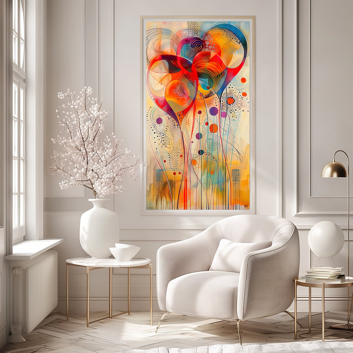 Arte Abstracto: Corazones en Sinfonía de Colores.