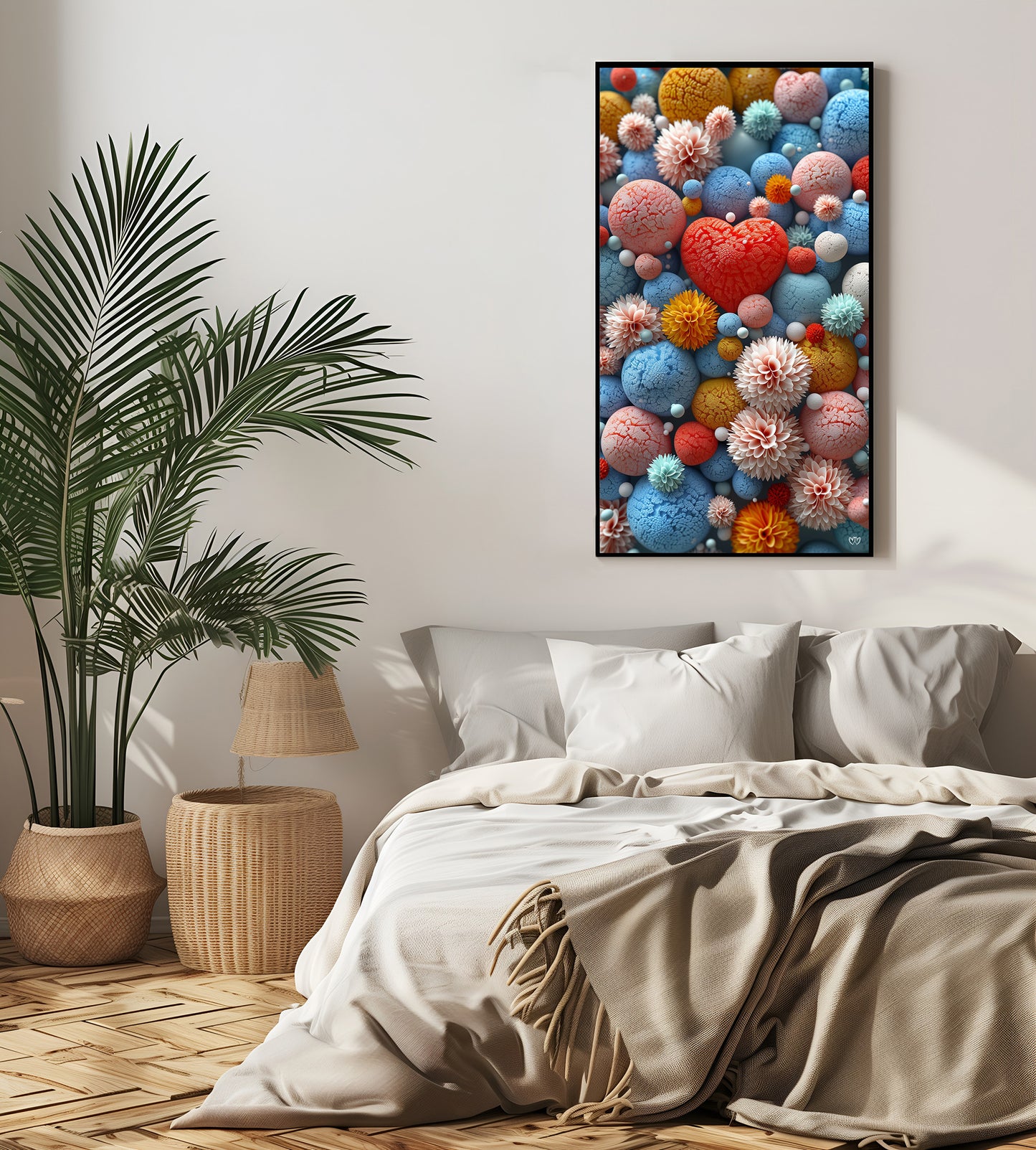 Colección de Arte Digital con Vibrantes Corazones de Cristal para Decoración de Interiores - HeartnLove