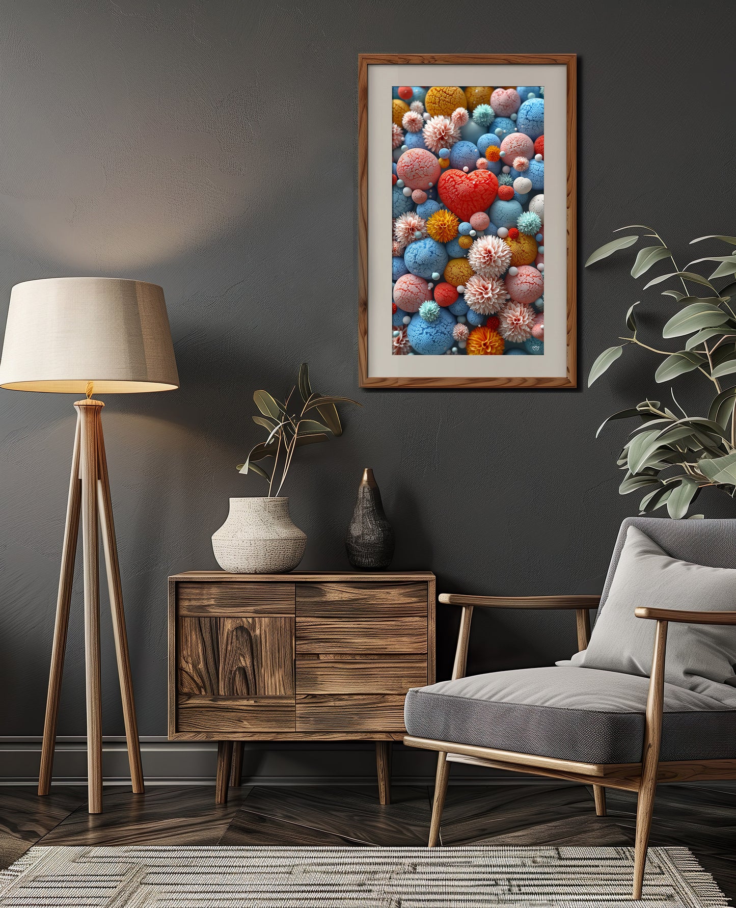 Colección de Arte Digital con Vibrantes Corazones de Cristal para Decoración de Interiores - HeartnLove