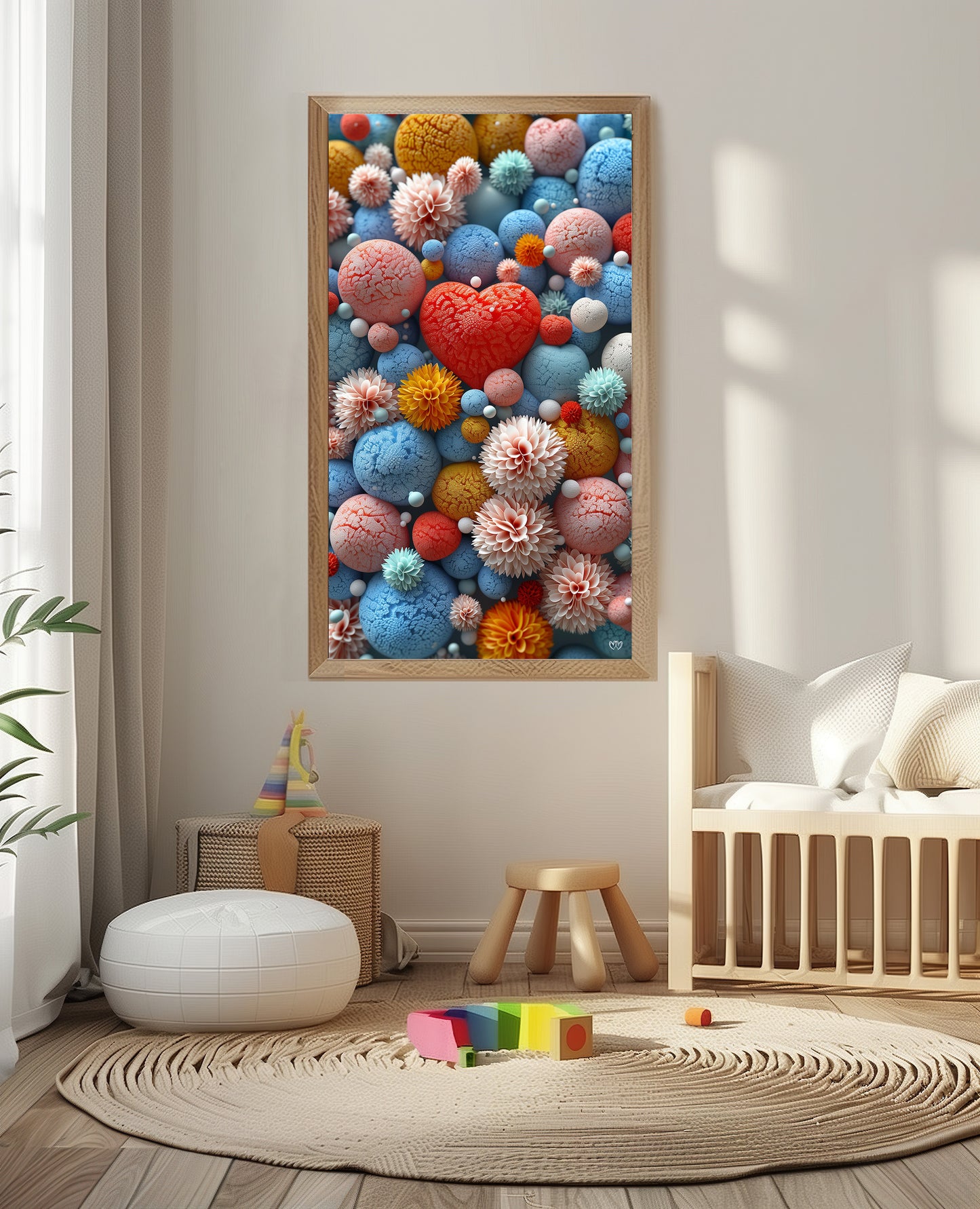 Colección de Arte Digital con Vibrantes Corazones de Cristal para Decoración de Interiores - HeartnLove