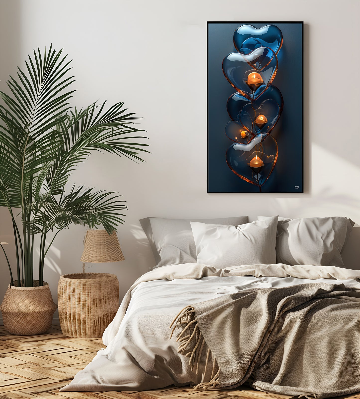 Colección de Arte Digital con Vibrantes Corazones de Cristal para Decoración de Interiores - HeartnLove