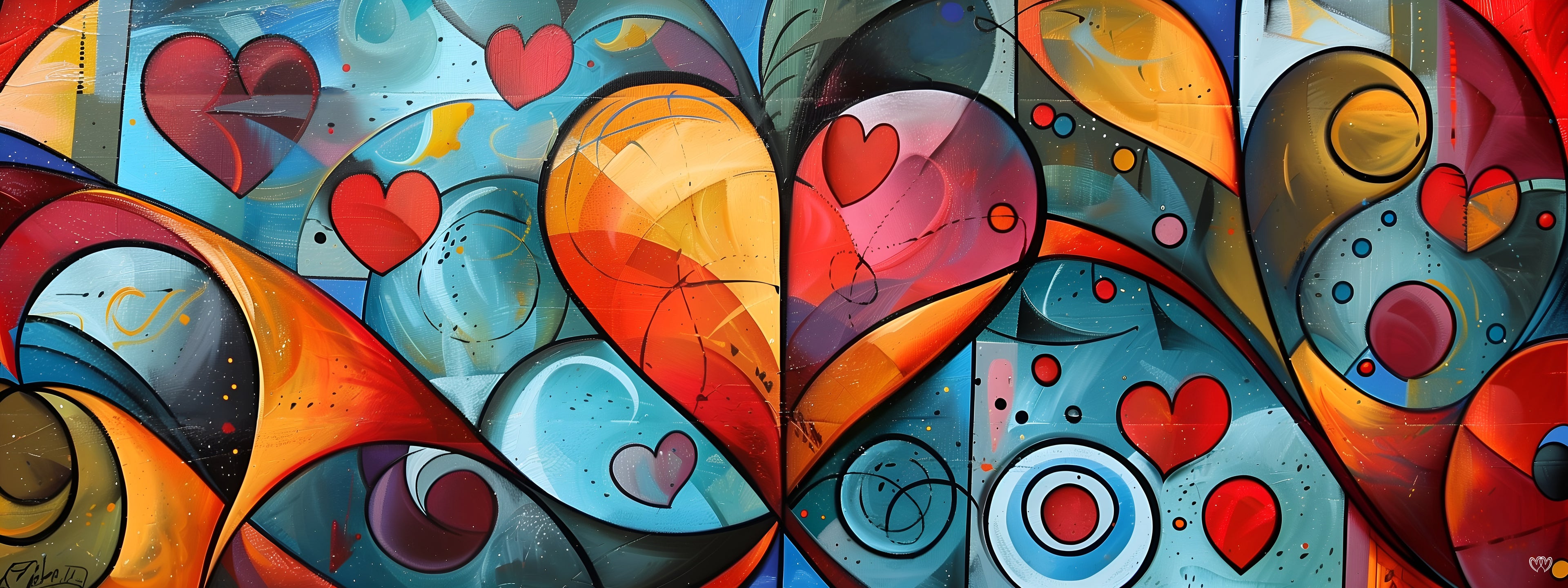 Corazones de colores