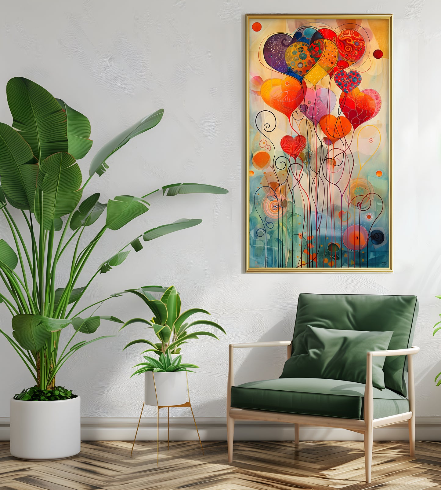 Arte Abstracto: Corazones en Sinfonía de Colores.