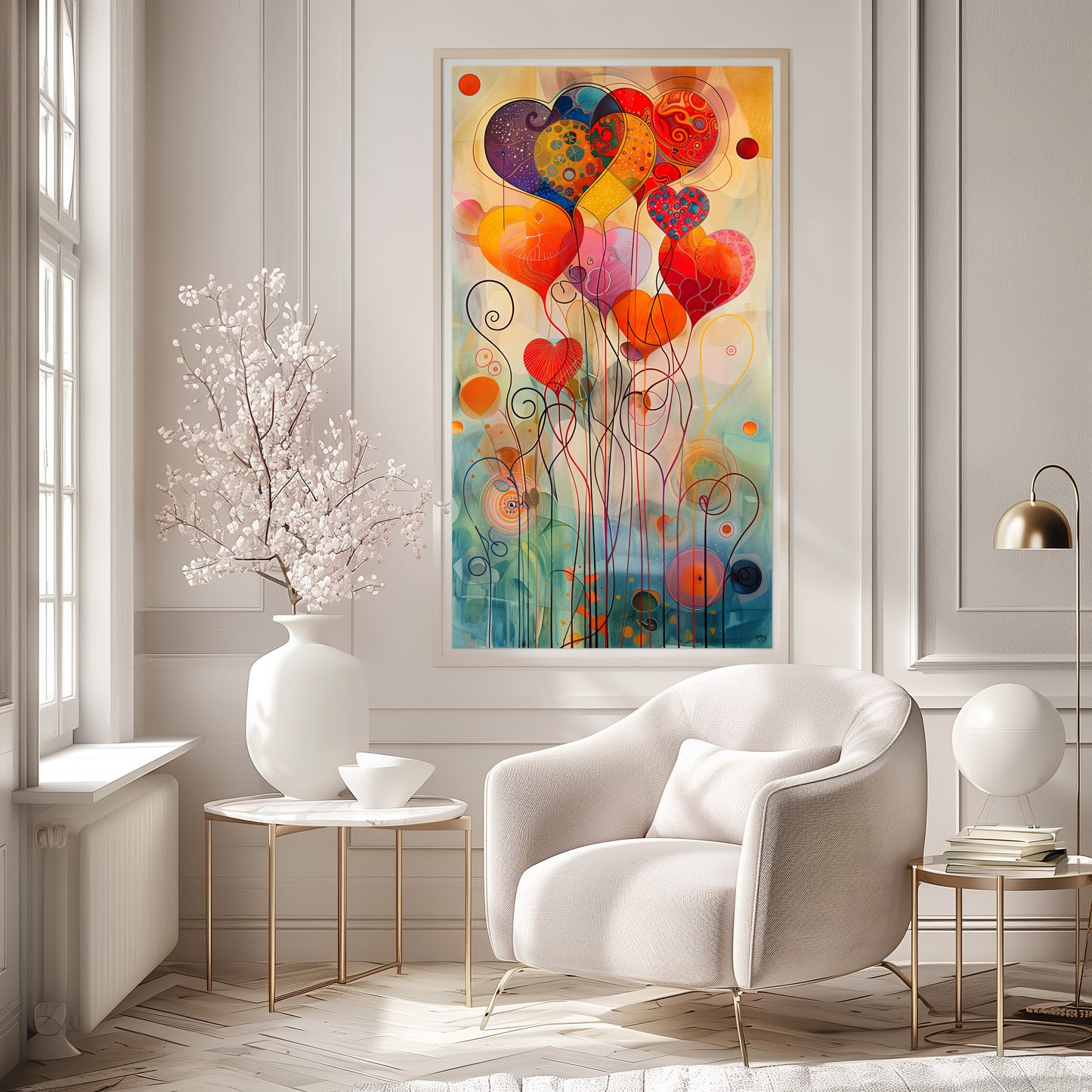 Arte Abstracto: Corazones en Sinfonía de Colores.