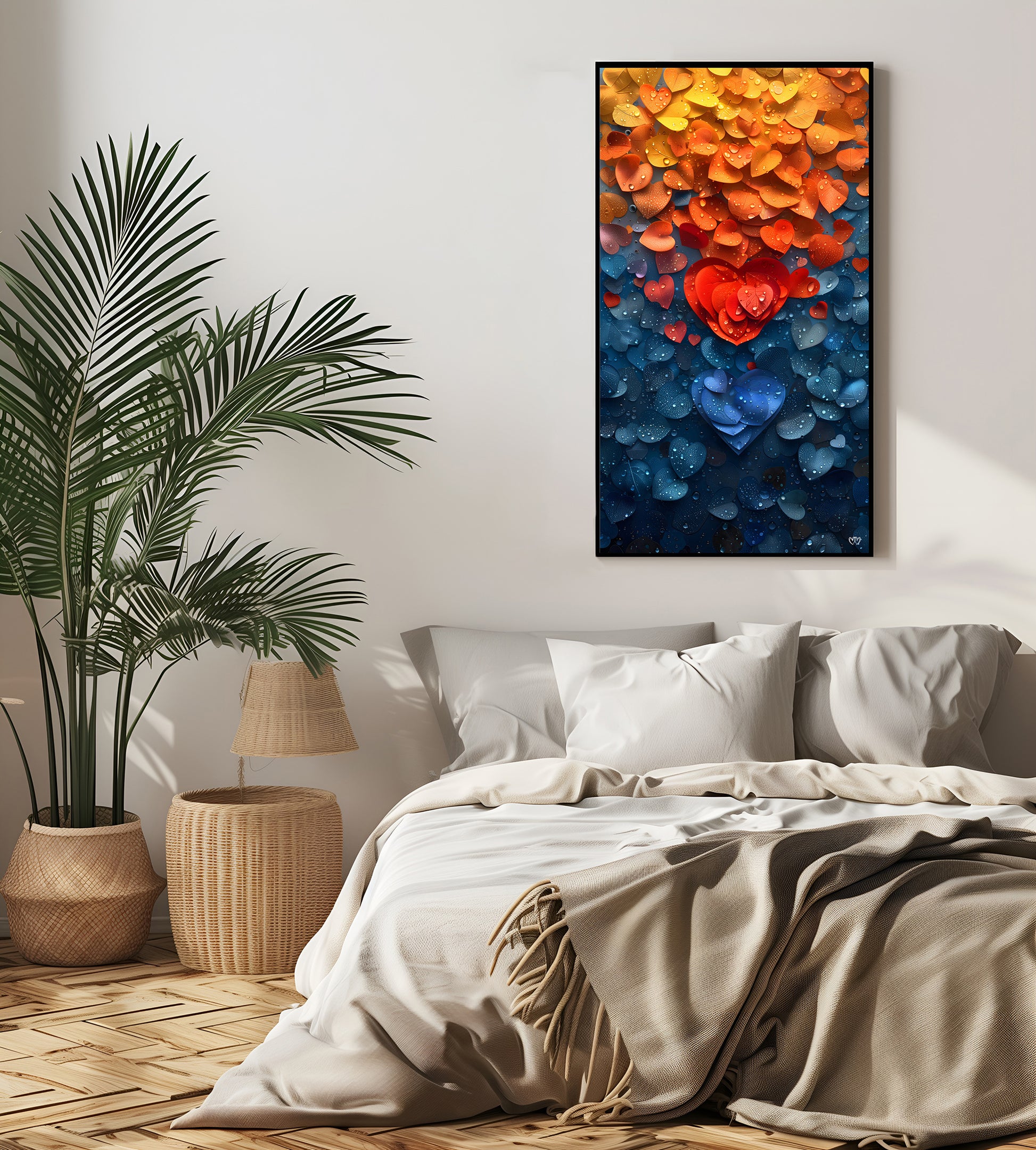 Colección de Arte Digital con Vibrantes Corazones de Cristal para Decoración de Interiores - HeartnLove