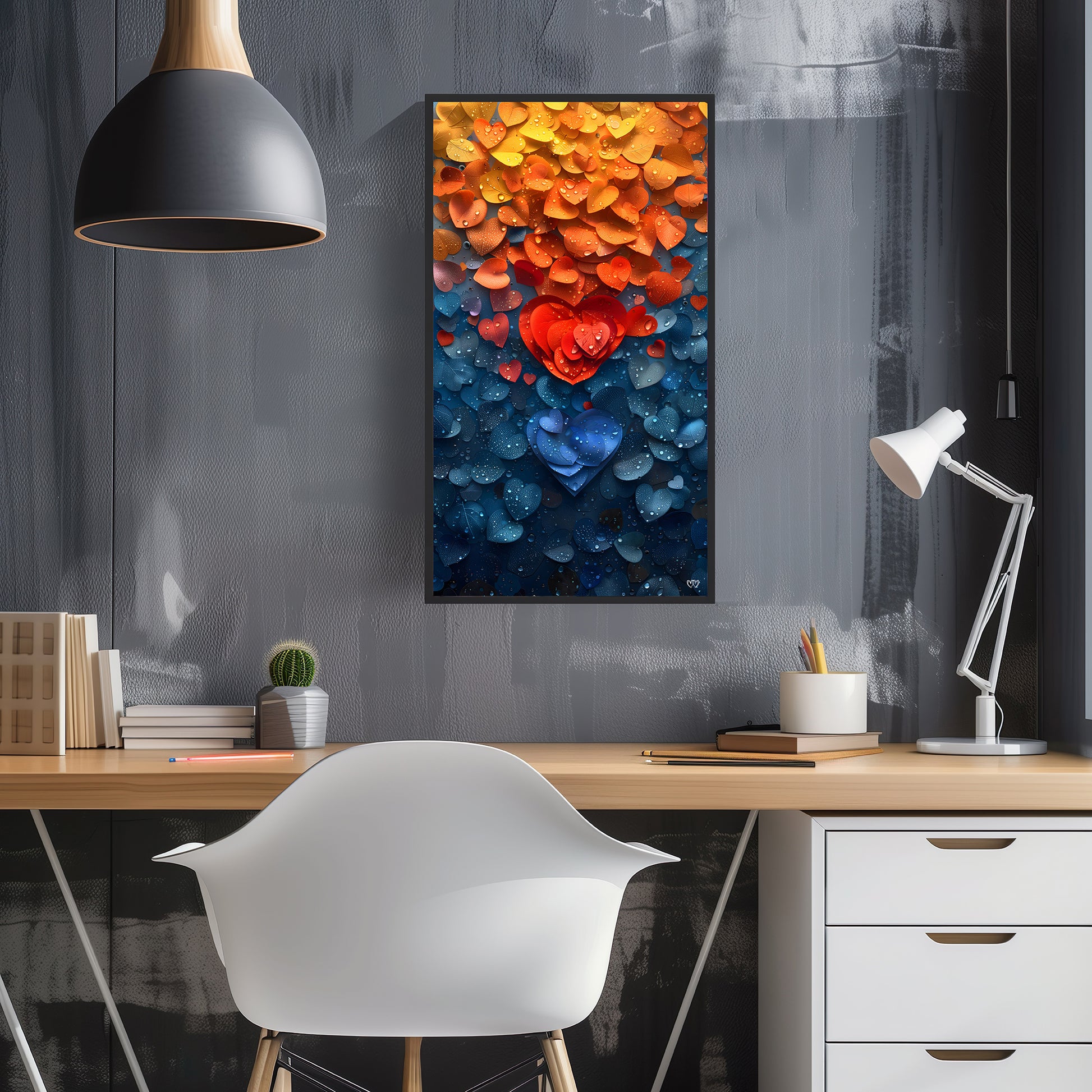 Colección de Arte Digital con Vibrantes Corazones de Cristal para Decoración de Interiores - HeartnLove